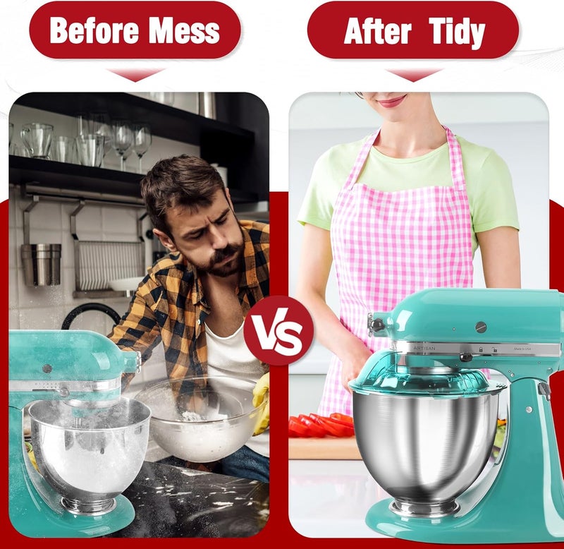 JAYOBGO Pouring Shield for KitchenAid Tilt Head 4.5-5QT Mixer Stainless Steel Bowls (Only),Food Grade Pouring Shield Mixers Bowl Cover Splash Guard for Kitchen aid Accessories and Attachments,Upgraded - Image 5